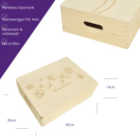 Holzbox Personalisiert zu Weihnachten 40x30x14cm Geschenkbox