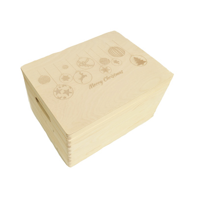Holzbox Personalisiert zu Weihnachten 40x30x23cm Geschenkbox
