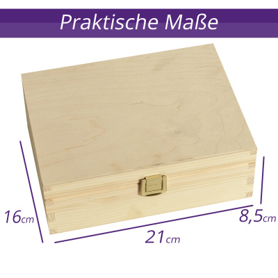 Aufbewahrungsbox Personalisierbar 21x16x9cm Natur Holztruhe Holzkiste