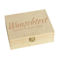 Aufbewahrungsbox Personalisierbar 21x16x9cm Natur Holztruhe Holzkiste