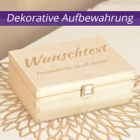 Aufbewahrungsbox Personalisierbar 21x16x9cm Natur Holztruhe Holzkiste