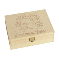 Teebox Personalisierbar 21x16x9cm Natur Aufbewahrungsbox Holztruhe