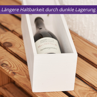 Weinbox Personalisierbar Muster 33x9x9cm Wei&szlig; Weinkiste Geschenkbox