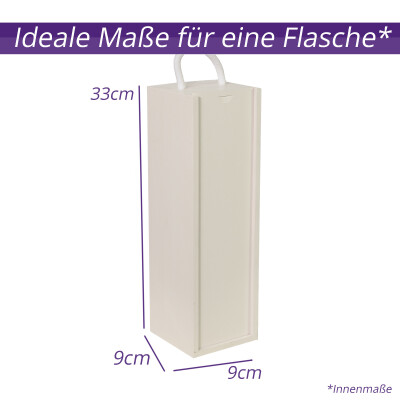 Weinbox Personalisierbar Muster 33x9x9cm Wei&szlig; Weinkiste Geschenkbox