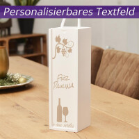 Weinbox Personalisierbar Muster 33x9x9cm Wei&szlig; Weinkiste Geschenkbox