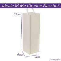 Weinbox Personalisierbar Muster 33x9x9cm Wei&szlig; Weinkiste Geschenkbox