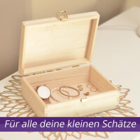 Aufbewahrungsbox 21x16x9cm Natur Holz Holztruhe Holzkiste Basteln Box