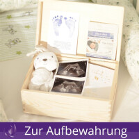 CHICCIE Holzbox Personalisiert zur Geburt Eule 30x20cm Aufbewahrungsbox Wei&szlig;