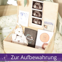 Aufbewahrungsbox Sternzeichen Widder mit Name 40x30x23cm Weiß Holzbox