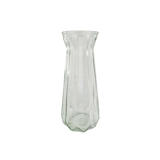 Vase Glas Klar 14x14x30cm Blumenvase Glasvase Dekoration Schlicht