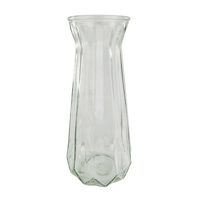 CHICCIE Vase Glas Klar 14x14x30cm - Blumenvase Glasvase...