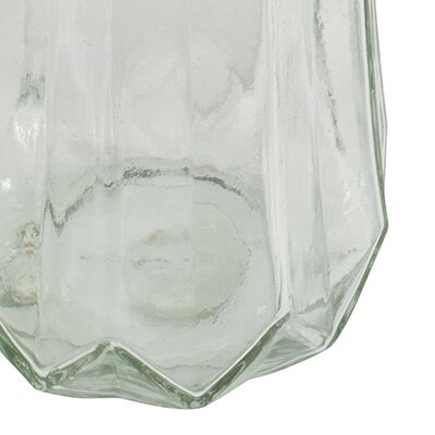 CHICCIE Vase Glas Klar 14x14x30cm - Blumenvase Glasvase...