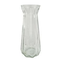 Vase Glas Klar 14x14x30cm Blumenvase Glasvase Dekoration Schlicht