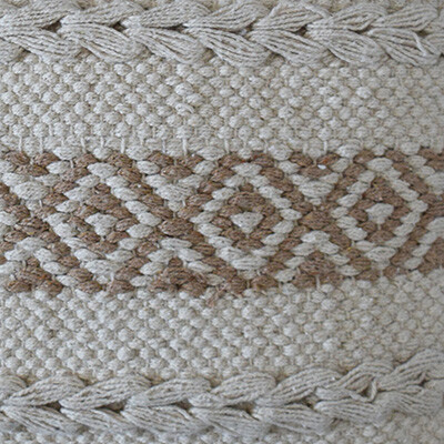 Kissen aus Baumwolle Muster Fransen Beige 45x45cm Couchkissen Boho