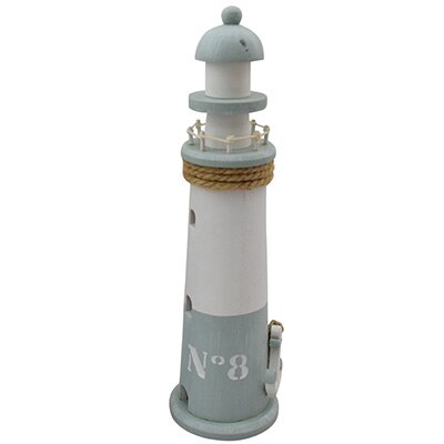 CHICCIE Leuchtturm aus Holz versch. Farben ca. 10x10x35cm - Maritime Dekoration