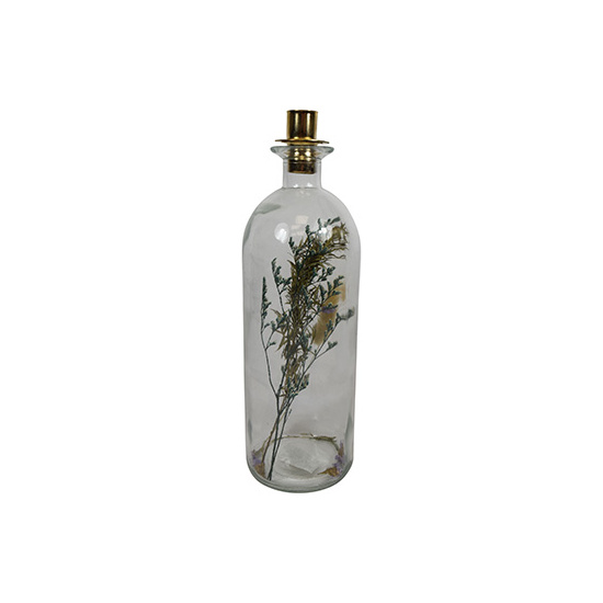 Korkenflasche aus Glas mit Trockenblumen Fr&uuml;hling