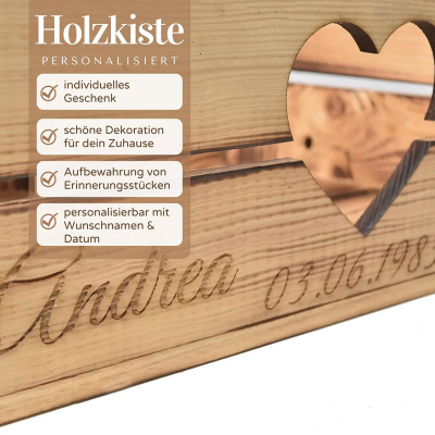 Holzkiste Personalisiert Wunschtext Gravierte Erinnerungskiste Geschenk