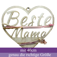 Holzschild Beste Mutter 40cm Holz Trockenblumen rosa Muttertagsgeschenk