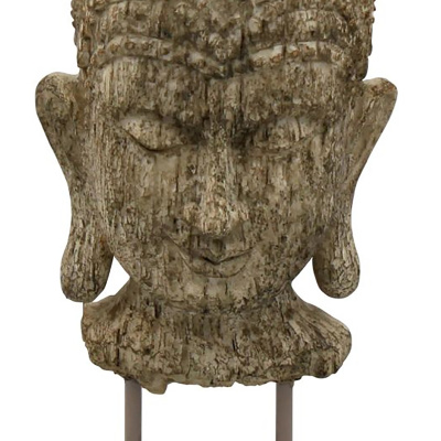 Buddha B&uuml;ste Braun 12x8x38cm Dekoration Skulptur Figur Dekofigur