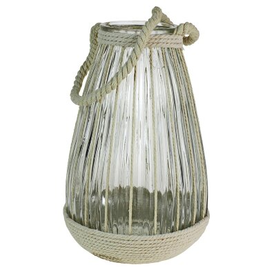 CHICCIE Windlicht Glas 18x27cm - Dekoration Kerzenhalter Kerzenst&auml;nder Deko
