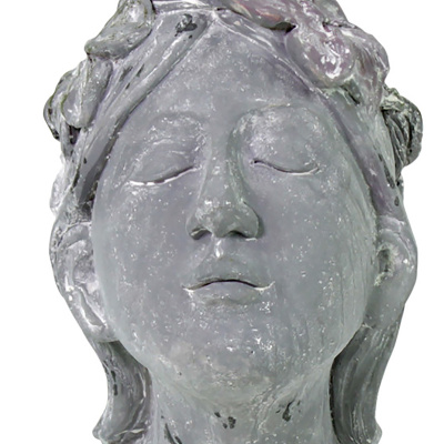 Skulptur M&auml;dchen mit Blumenkrone 40cm Dekoration Figur M&auml;dchengesicht