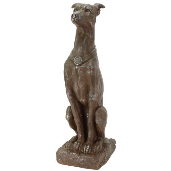 Skulptur Wachhund Braun 80cm Hund Figur Dekoration Tierfigur Magnesia