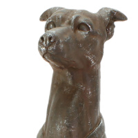 Skulptur Wachhund Braun 80cm Hund Figur Dekoration Tierfigur Magnesia