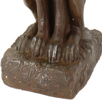 Skulptur Wachhund Braun 80cm Hund Figur Dekoration Tierfigur Magnesia