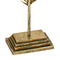 CHICCIE Feder Skulptur Gold 137cm Eisen - Aufsteller Dekoration Figur Eisenfigur