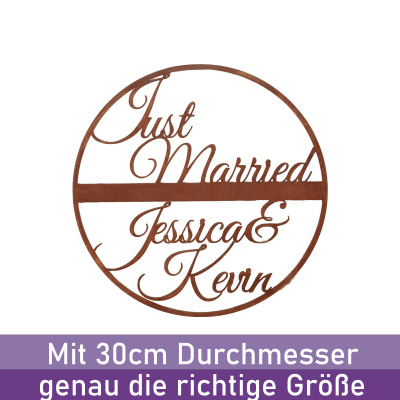 personalisierbarer Schriftzug Just Married 30cm Hochzeitsgeschenk Deko