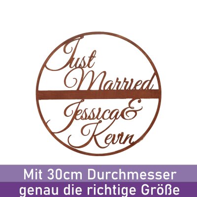 CHICCIE personalisierbarer Schriftzug Just Married 30cm - Hochzeitsgeschenk Deko