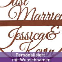 personalisierbarer Schriftzug Just Married 30cm Hochzeitsgeschenk Deko