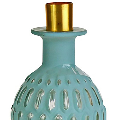 Flasche mit Kerzenhalter blau gold verschiedene Gr&ouml;&szlig;en Dekoration Deko