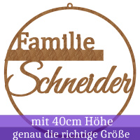 personalisiertes Familienschild 40cm Schriftzug Namensschild T&uuml;rschild