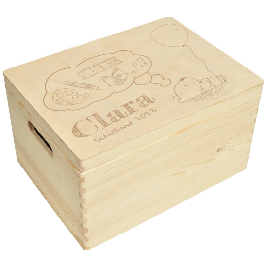 Holzbox Personalisiert zur Einschulung Aufbewahrungsbox...