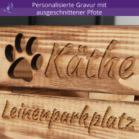 Leinenparkplatz Personalisierte Garderobe f&uuml;r Leinen 22x20x15cm Geflammt