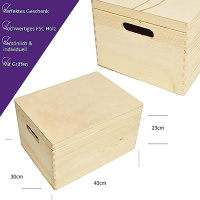 personalisierte Holzbox Hochzeit natur 40x30x23cm Hochzeitsgeschenk