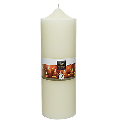 Kerze aus Wachs wei&szlig; 25x10cm Stumpenkerze Kirchenkerze Kerzen