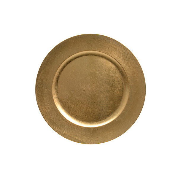 CHICCIE Dekoteller aus Kunststoff Gold 33cm - Teller Dekoration Tablett
