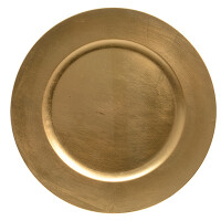 CHICCIE Dekoteller aus Kunststoff Gold 33cm - Teller Dekoration Tablett