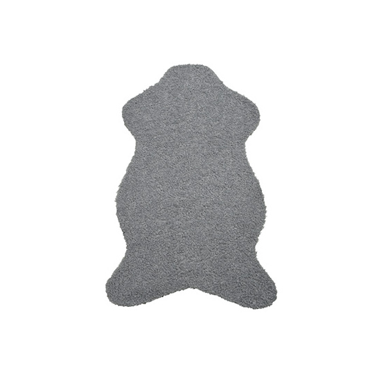 Kunstfellteppich Polyester Grau 50x90cm Teddyfell Bettvorleger Teppich