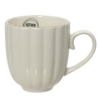 Becher aus Porzellan Weiß mit Goldrand 13x9x10cm Tasse Geschirr Schlicht
