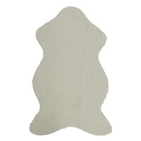 Teppich aus Polyester 50x90cm Wei&szlig; Teddyfell Kunstfell Dekoteppich