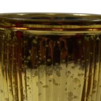 CHICCIE Windlicht aus Glas gold 10x10x10cm - Kerzenhalter Teelichthalter Deko