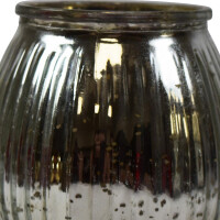 Windlicht aus Glas silber 9x9x9cm Kerzenhalter Teelichthalter Deko