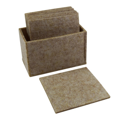 10er Set Untersetzer aus Filz in beige 10x10cm Filzuntersetzer