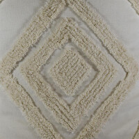 Kissen mit Quasten aus Baumwolle wei&szlig; beige 45x45x6cm Couchkissen