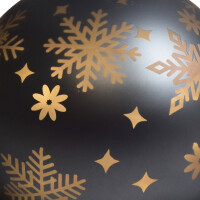 CHICCIE LED Kugel mit Schneeflocken warmwei&szlig; Glas - Weihnachtskugel
