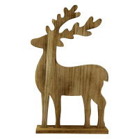 CHICCIE Figur Hirsch aus Holz in natur verschiedene Gr&ouml;&szlig;en - Weihnachtsfigur Naturdeko
