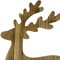 CHICCIE Figur Hirsch aus Holz in natur verschiedene Gr&ouml;&szlig;en - Weihnachtsfigur Naturdeko